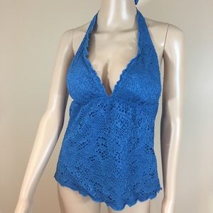 MOSSANO women top blue green size M